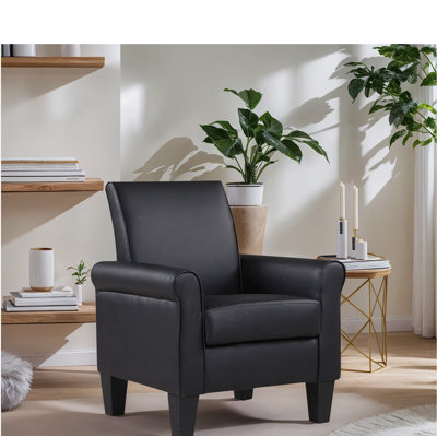 Alrun Upholstered 29" Wide Faux Leather Armchair