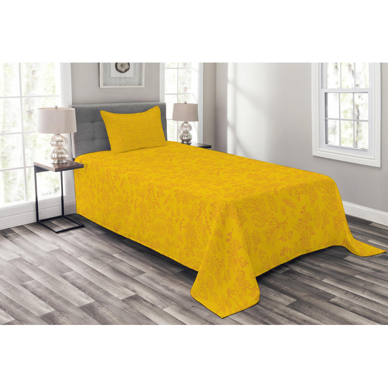 Traditional Polyester Floral Coverlet, Twin Coverlet + 1 Sham