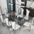 78" Glass Top Metal Base Dining Table-1814512463