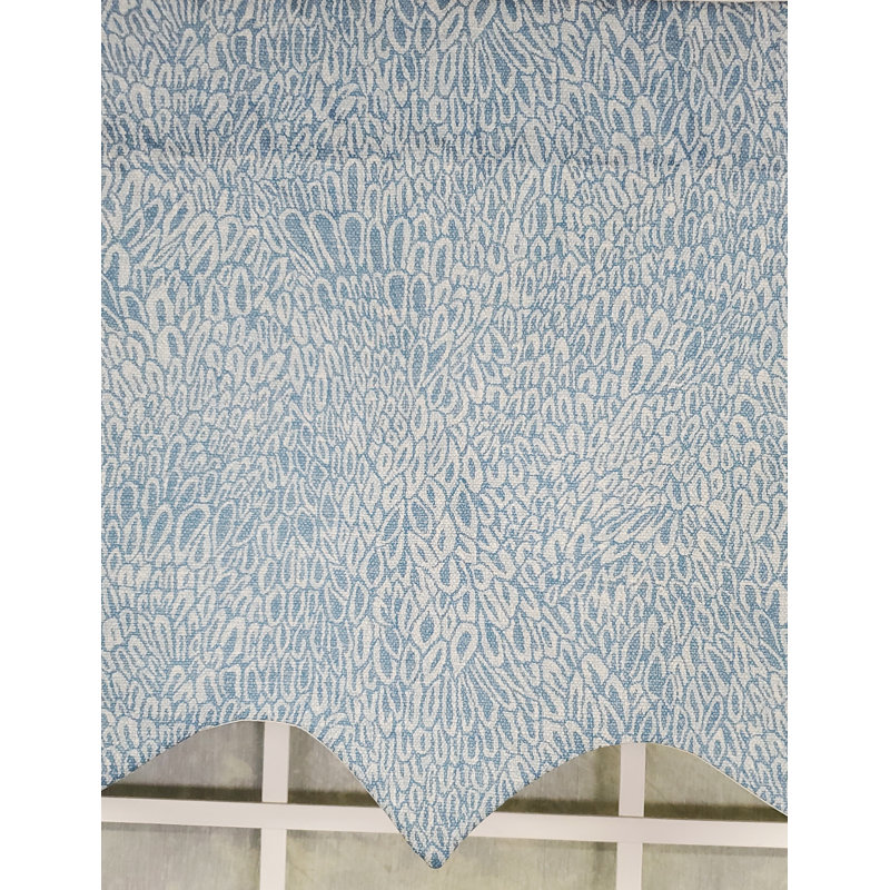 Miramar Cotton Blend Paisley Scalloped Window Valance, Mediterranean Blue