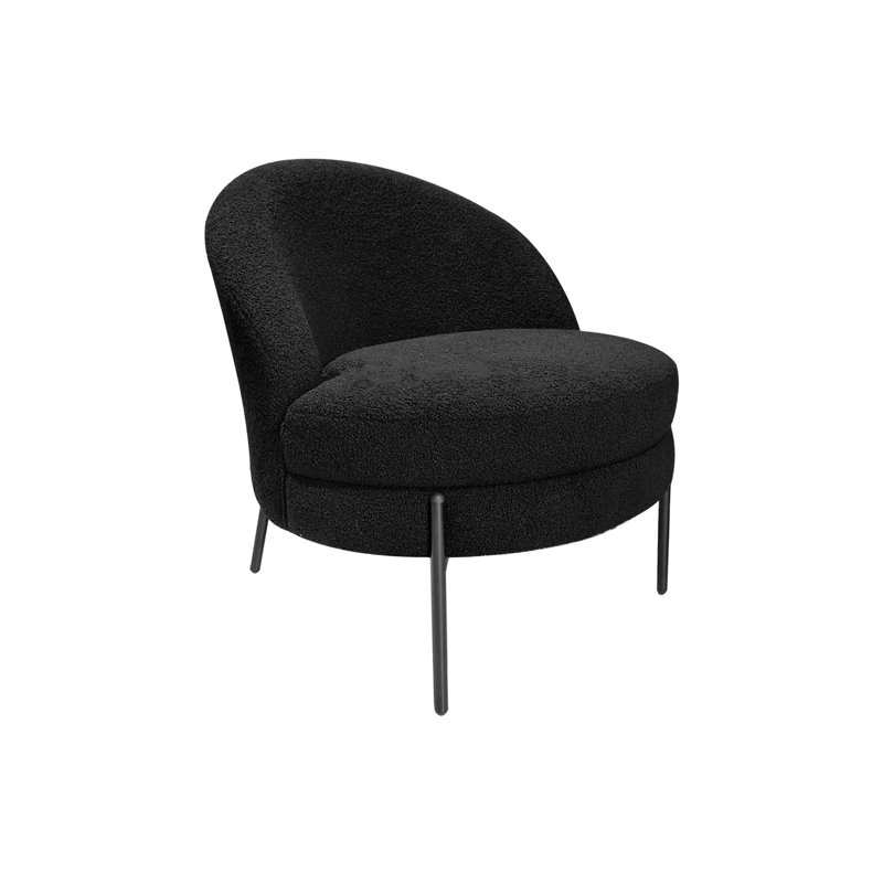 Chair Noble Teddy Curl Black, Black