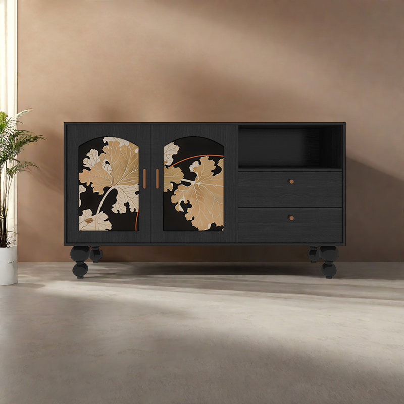Buffet européen de luxe à lumières multifonctions, Noir, noir, noir, noir