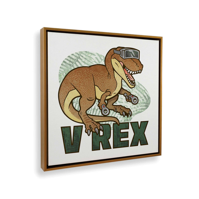«V REX» par Lauren Rader, reproduction d'art, Toile avec cadre, L 20 po x H 20 po, Doré