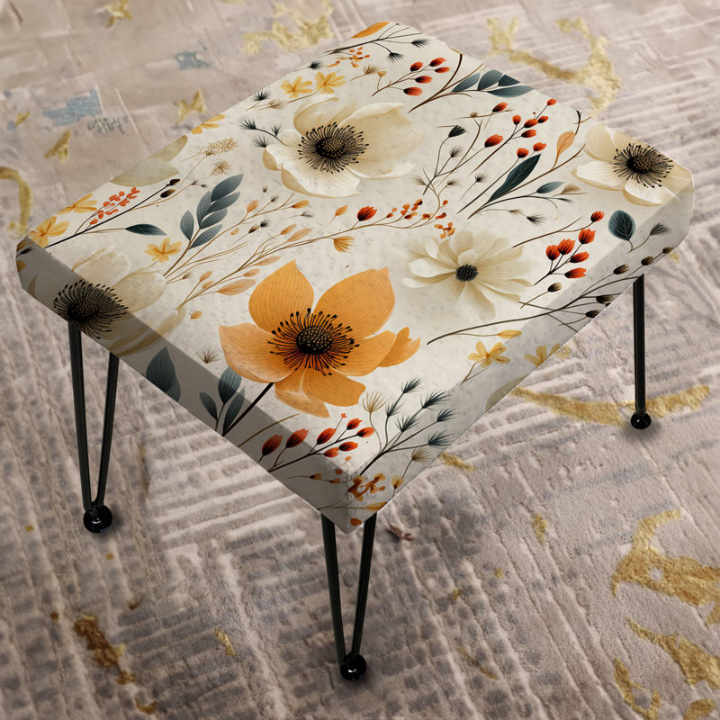 Woodland Autumn Cottage Flowers - Repose-pieds rectangulaire floral