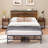 Bed Frame With Vintage Wood Headboard & Footboard-1801341650