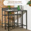 Ensemble de 3 tables de bar et chaises, ensemble de table de salle à manger industriel pour 2 personnes, table de cuisine à hauteur de comptoir