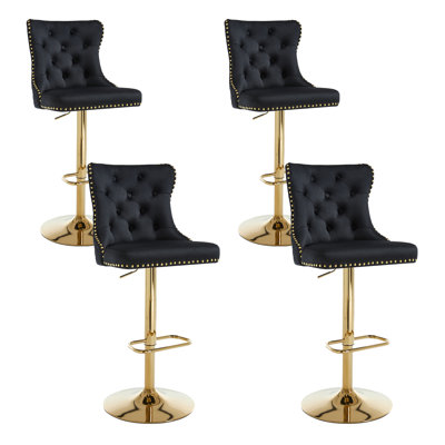 Swivel Adjustable Height Counter Stool With Metal Frame