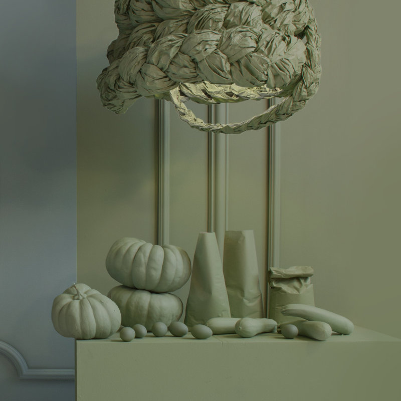 1 - Light Pendant, 3, 20" H x 32" W x 32" D, Green