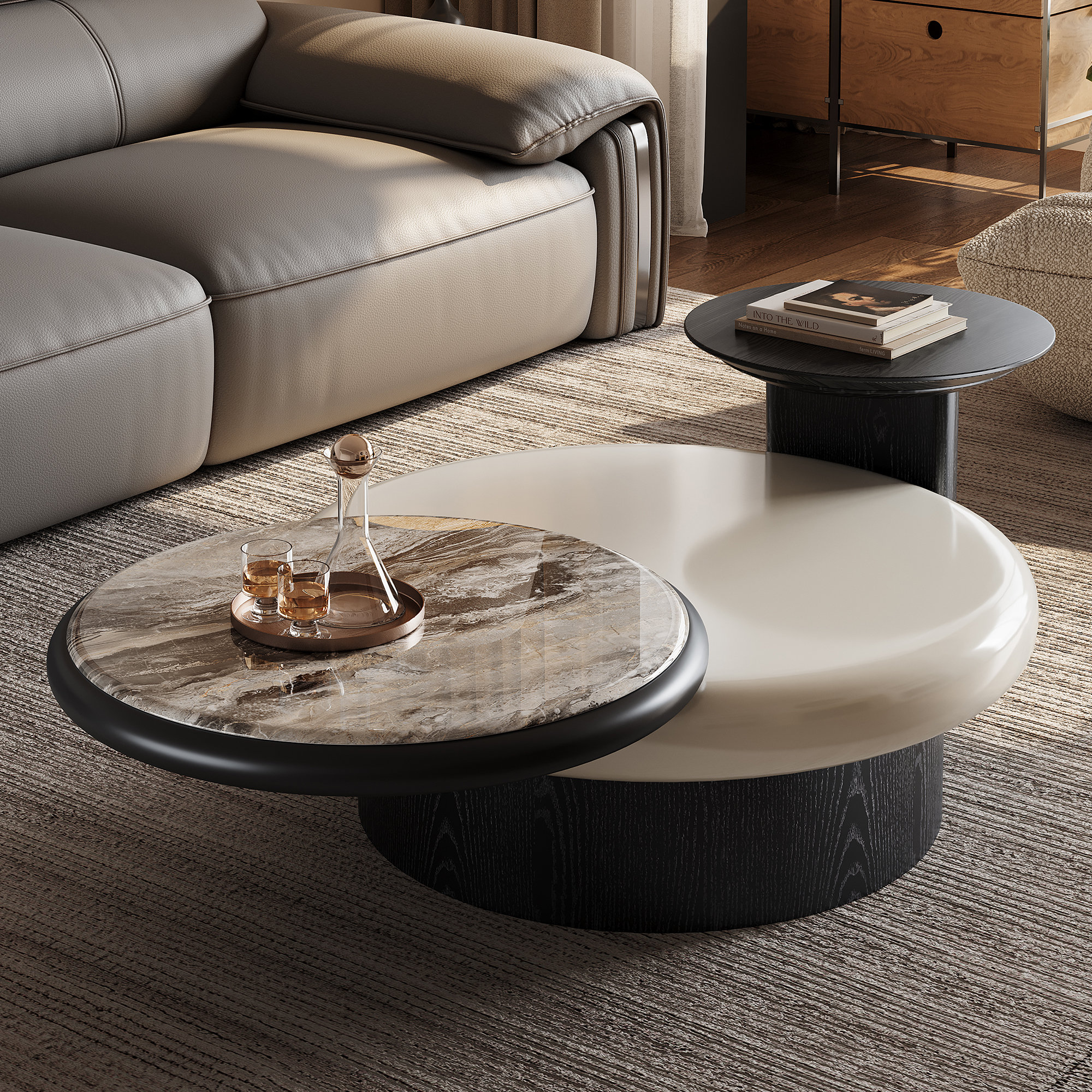 Hokku Designs Largent Rotatable Solid Wood Coffee Table With