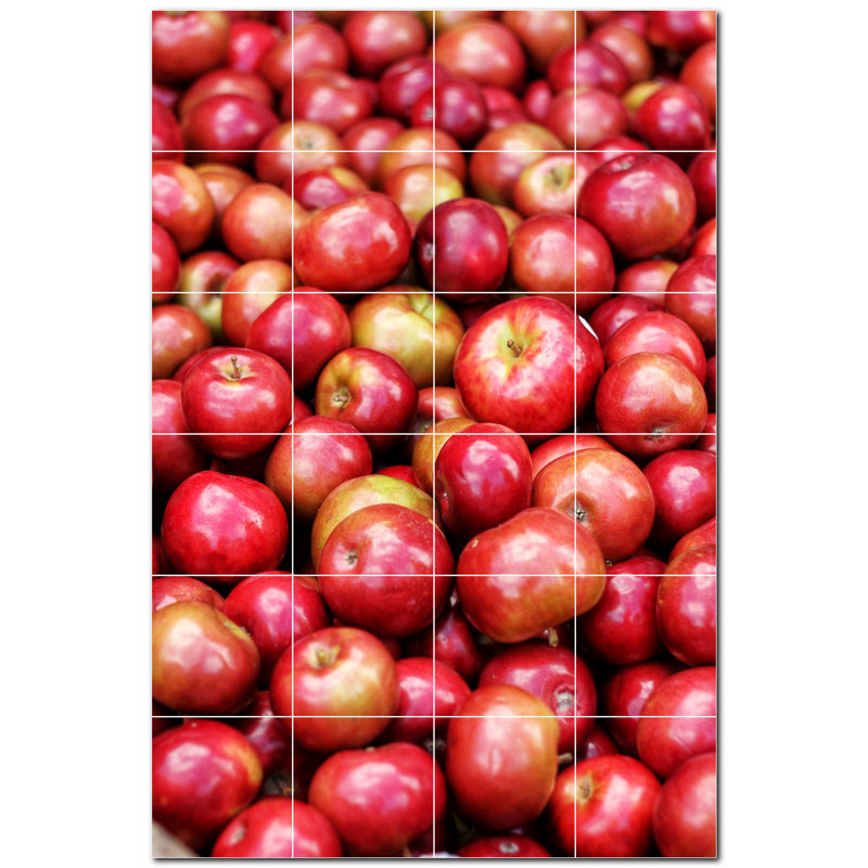 Fruit Photo 8'' x 8'' Satin Ceramic Decorative Mural