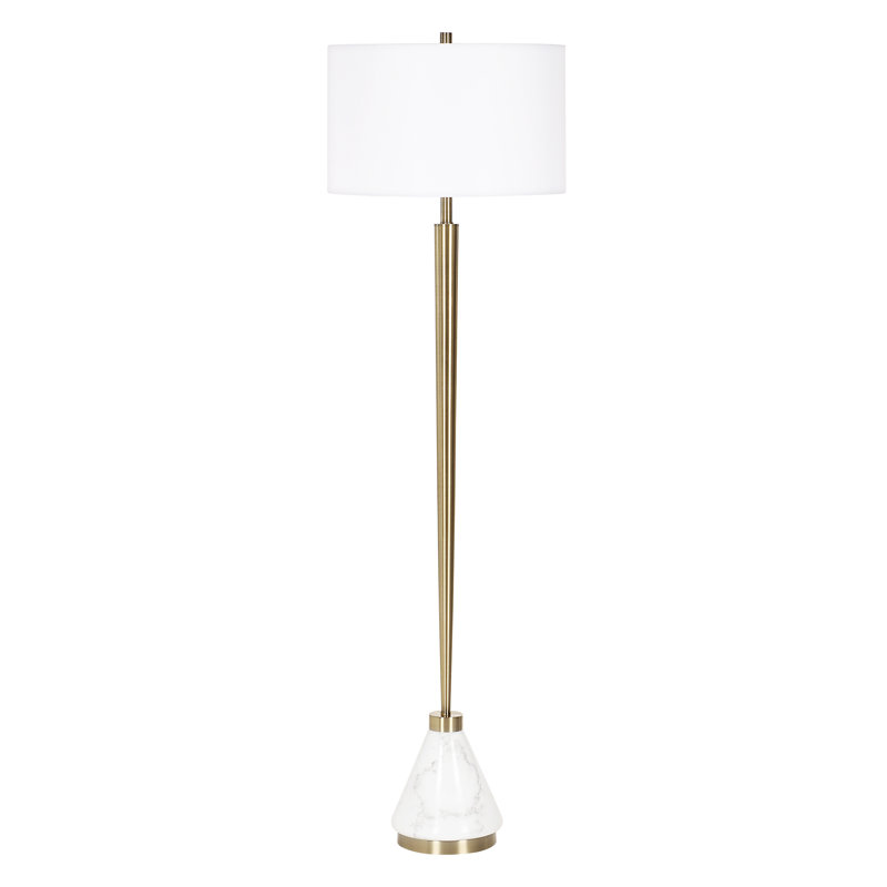 Everly Quinn Higbee Tapered Metal Floor Lamp