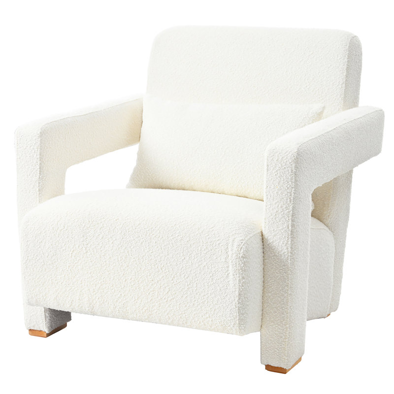 Fauteuil d'appoint rembourré, Boucle blanc