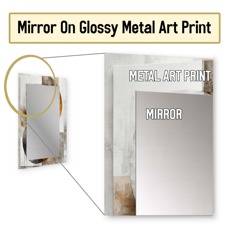 Autumn Urban Jazz Liquid Ink II - Spiral Mirror, Modern Decorative Wall Mirror, Printed Metal Art, 32" x 24"