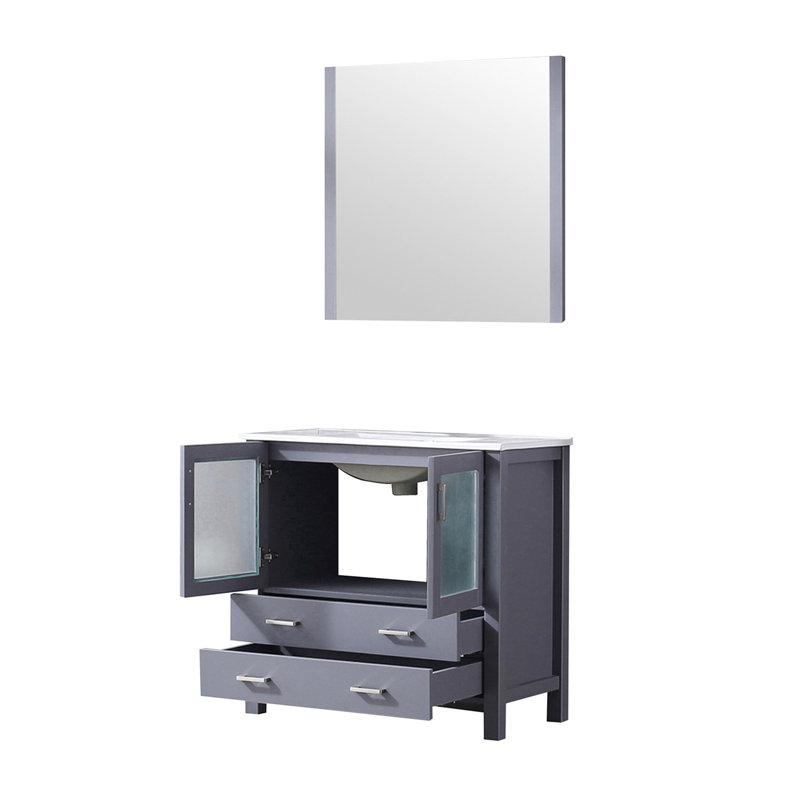 Meuble-lavabo élégant avec plateau en céramique et miroir