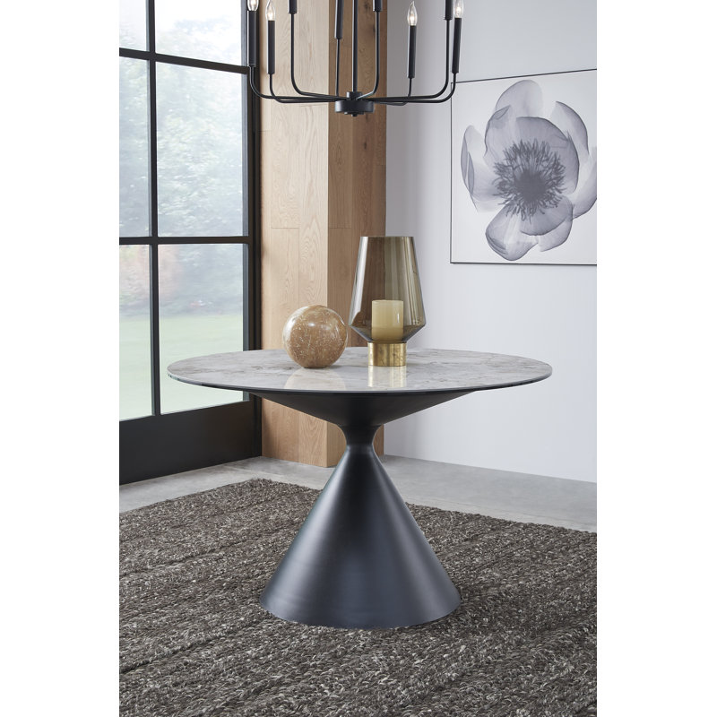 47'' Round Dining Table, Black