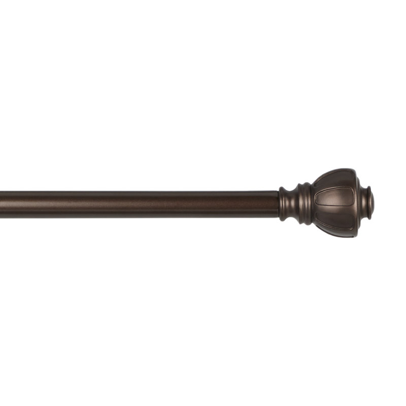 Adjustable Single Curtain Rod, Oil Rubbed Bronze