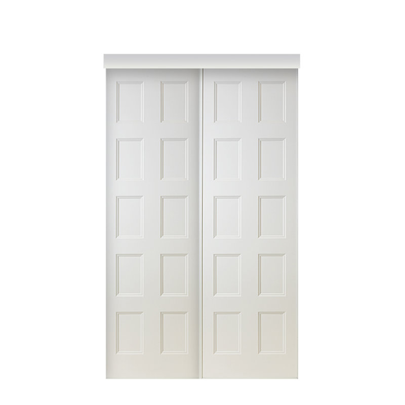 Porte de placard coulissante préfinie 1/2 panneau blanche 1/2 po, 48 po x 80 po 