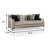 93.4" W Transitional Sofa, Silver
