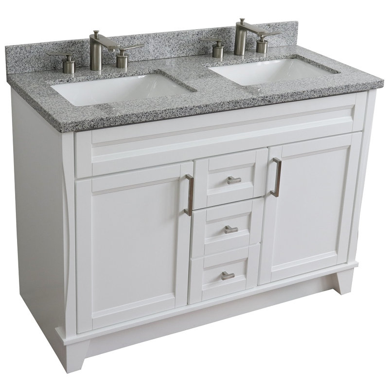 Ensemble de meuble-lavabo double 49 po Abdihamid, Gris