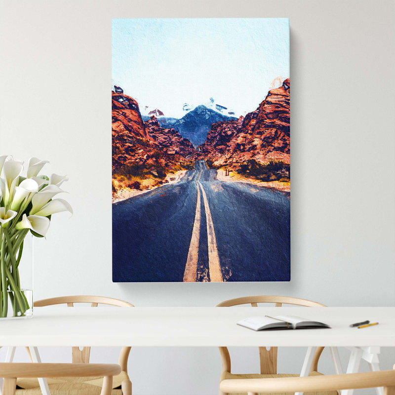 Road To The Valley Of Fire - Wrapped Canvas, 76cm H x 50cm W x 3cm D