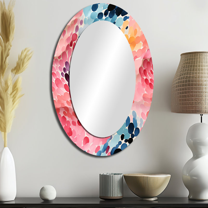 Tito - Miroir mural ovale moderne, H 36 po x l 24 po