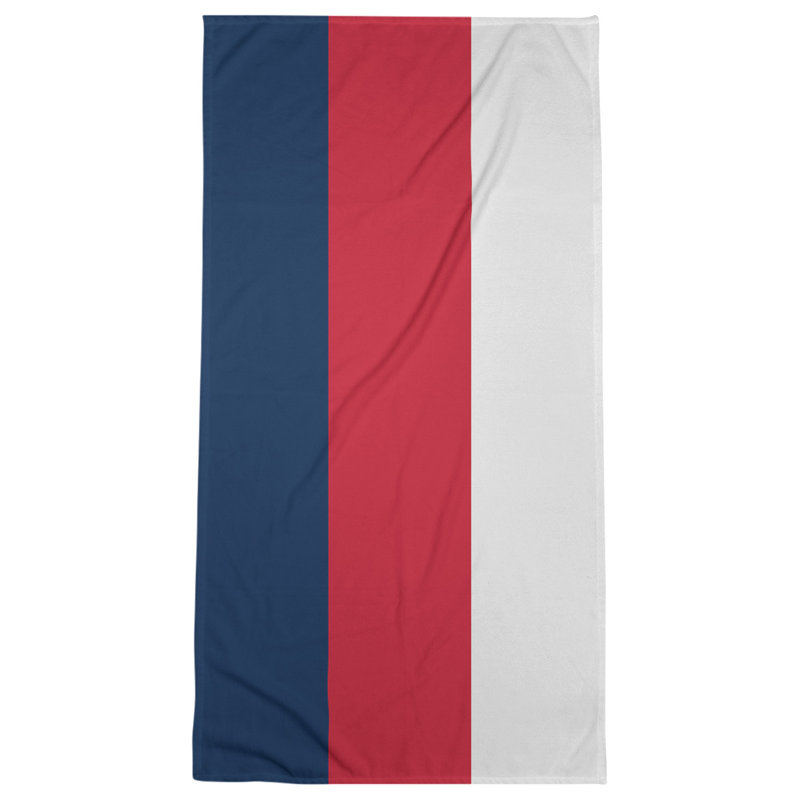 Lightweight Bath Towel, Blue/Red/White, Poly/Cotton