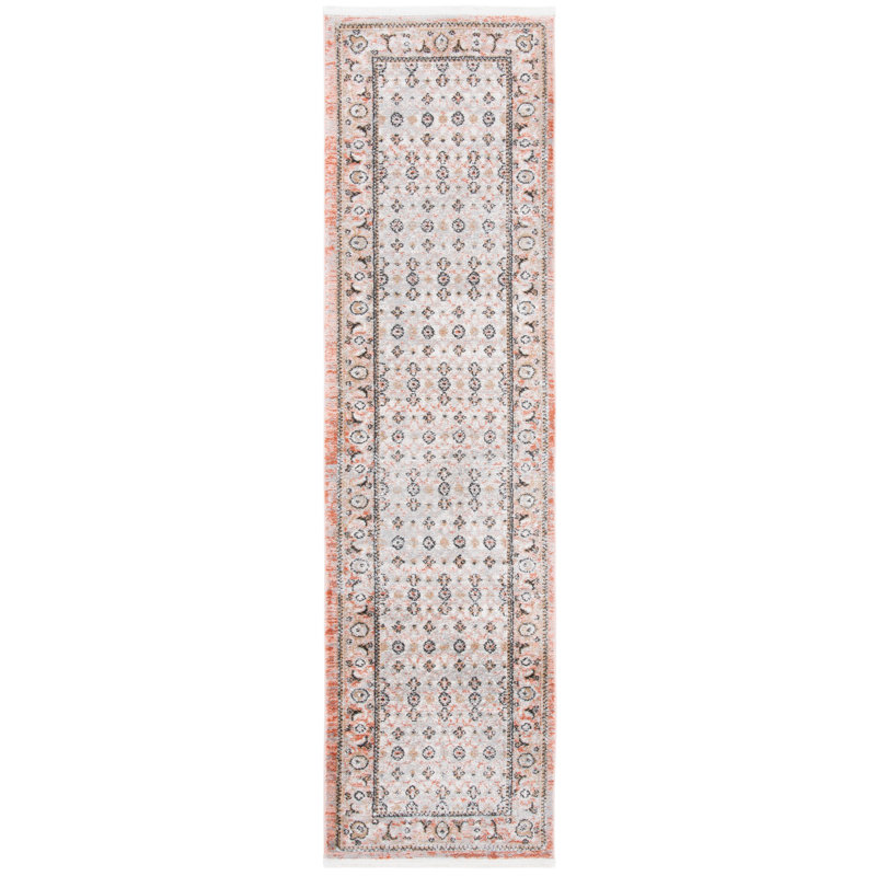 Tapis gris / rose Raymund, Tapis de couloir 2 pi 2 po x 8 pi