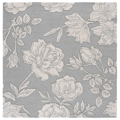 Glamour Hand Tufted Wool; Viscose; Cotton Floral Indoor Rug
