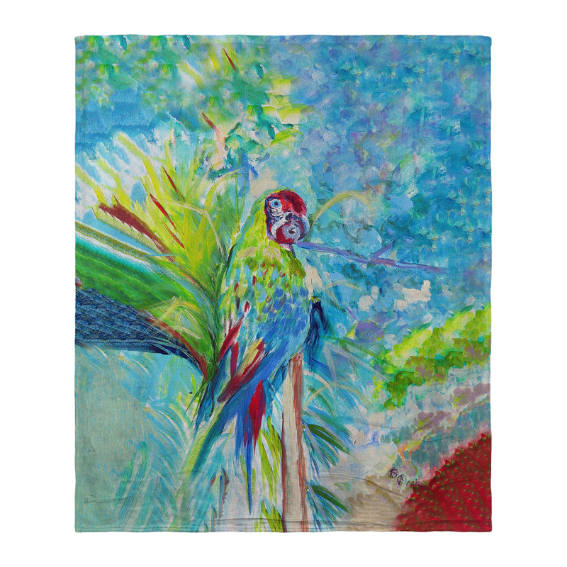 Jeté Green Parrot II Silk-Touch