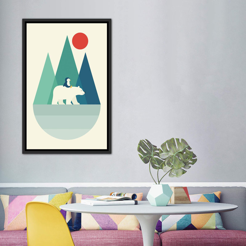 «Bear You» par Andy Westface - impression d'art graphique, H 60 po x l 40po x P 1,5 po, Toile avec cadre noir, Pas de tapis