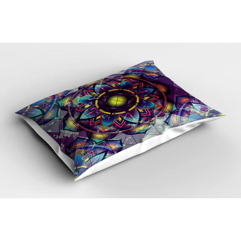 Blue/Yellow Polyester Microfiber Piece Sham, Twin