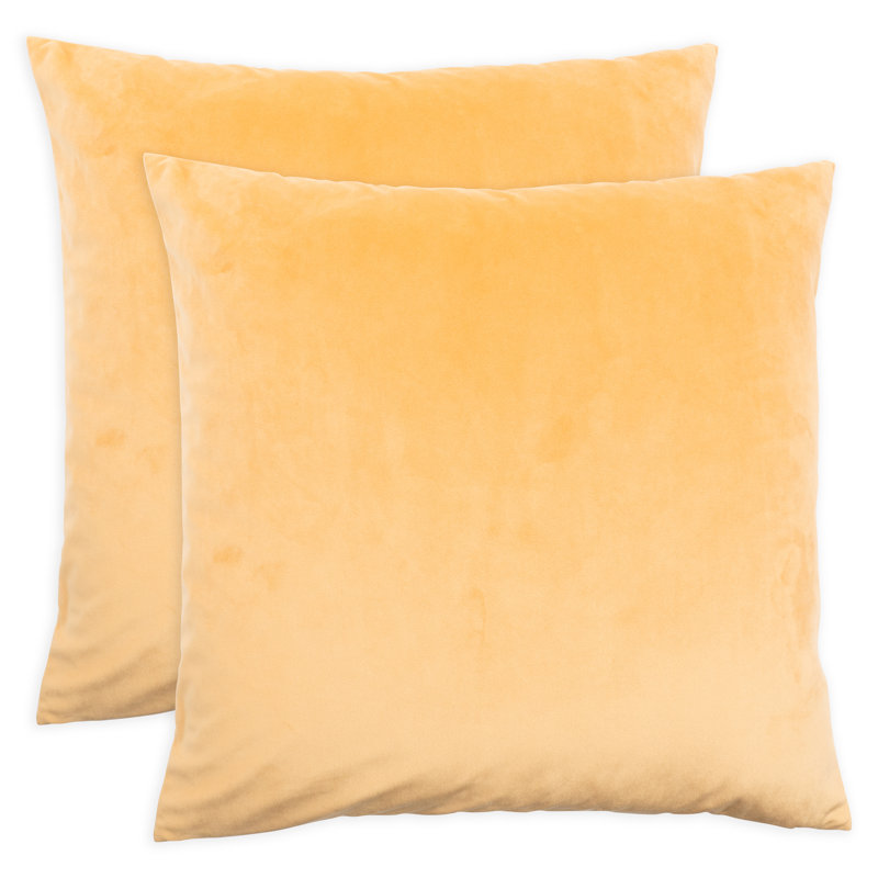 Velvet Pillows Pillow Cover, Gold, 18" H x 18" W