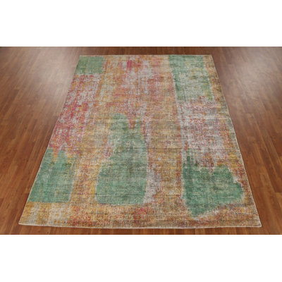 Contemporary Wool Colourful Abstract Indian Area Rug 7x9