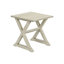 Table d'appoint blanche antique avec un design carré - idéale pour la chambre à coucher et le salon. Accent pour la chambre à coucher, placage de table de chevet, look transitionnel, base en bois massif, cube spacieux