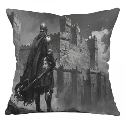 Medieval Knight History Microsuede Reversible Throw Pillow