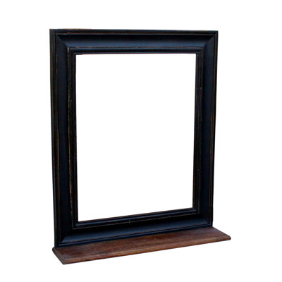 Camillus Wood Flat Wall Mirror with Shelves