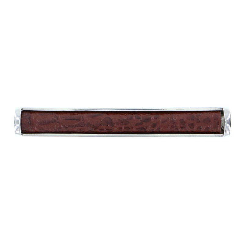 Equestre 3 Center to Center Bar Pull, Satin Nickel, Brown