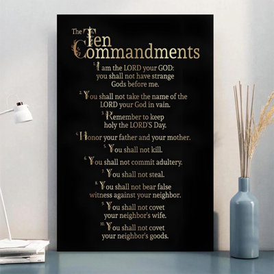 Toile 1pc 24 x 36 pouces, art mural The Ten Commandments