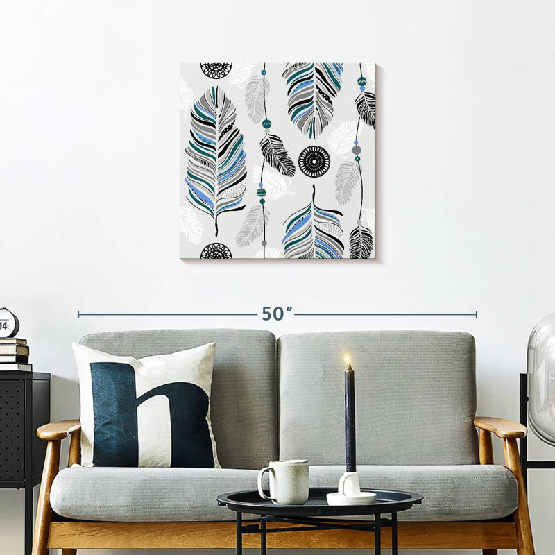 Feathers Pattern, 24" H x 24" W