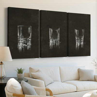 Crystal Barware V - Toile tendue avec châssis sur mesure - 3 pièces