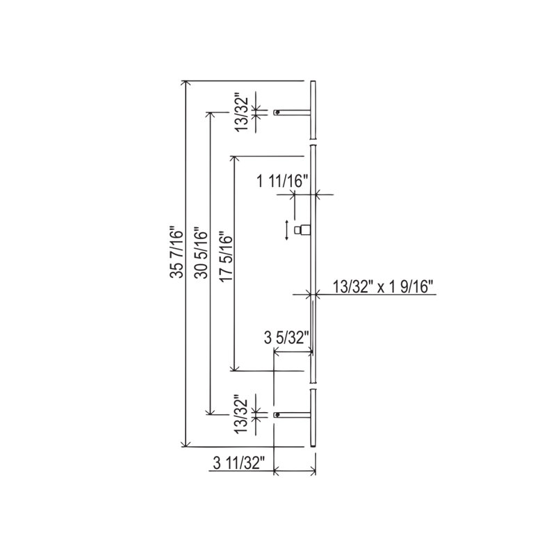 Rohl Shower 36" Slide Bar, Polished Chrome