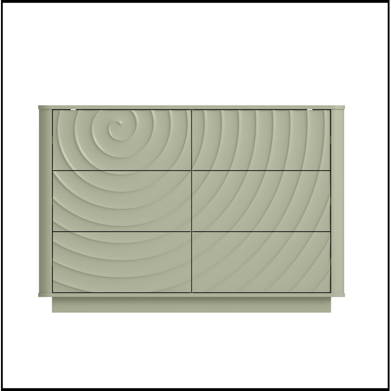 Commodes décoratives avec 6 tiroirs, Vert sauge