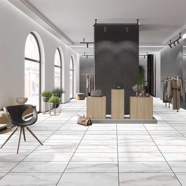 Monarch Bianco 12" x 24" Polished Porcelain Floor and Wall Tile