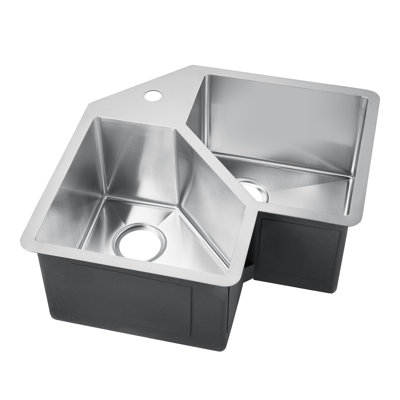 Barclay Montague 22.75'' W Double Bowl Stainless Steel Undermount Kitchen Sink