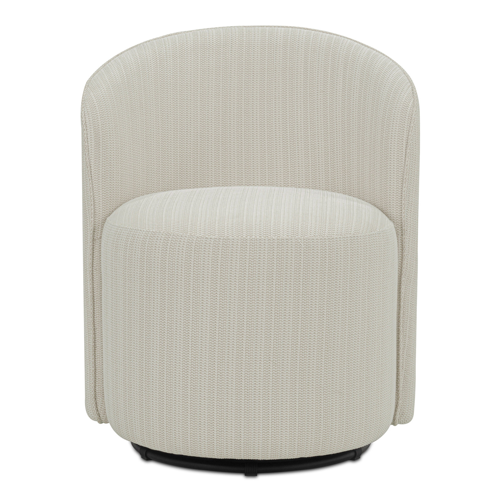 Sylvie Outdoor Swivel Dining Chair Cream, Oat Textured Weave Outdoor Olefin 