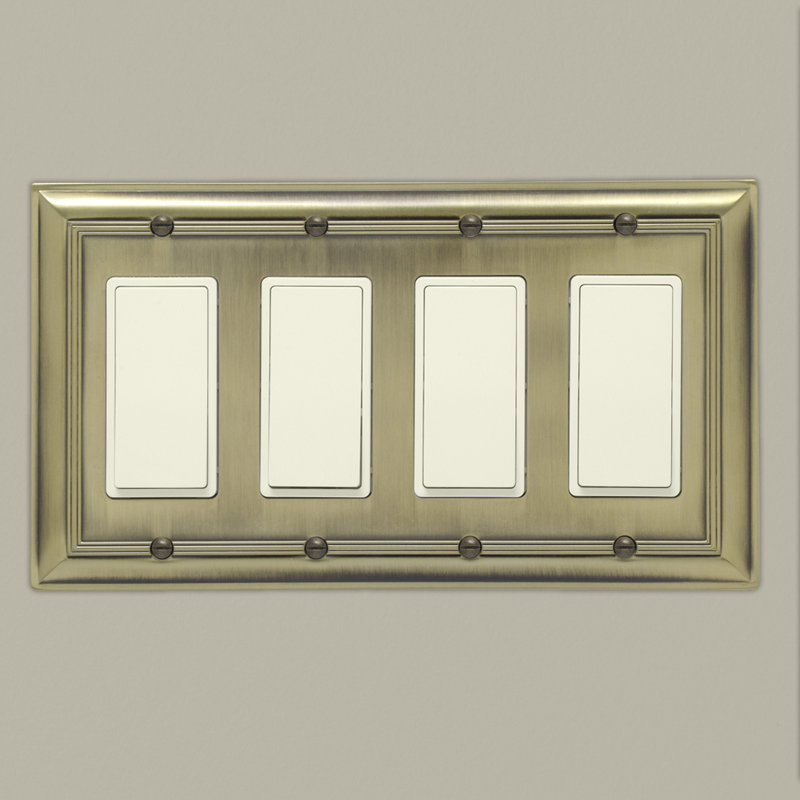 No Subject 4 - Gang Rocker Standard Wall Plate, Antique Brass