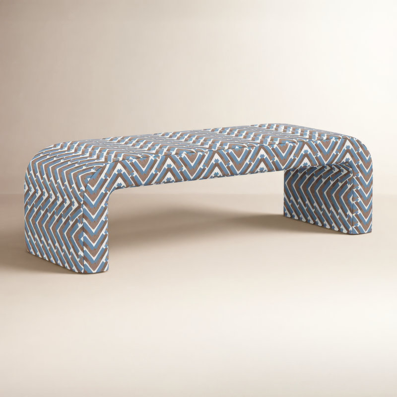 Banc rembourré Barley, Chevron océan Stroke