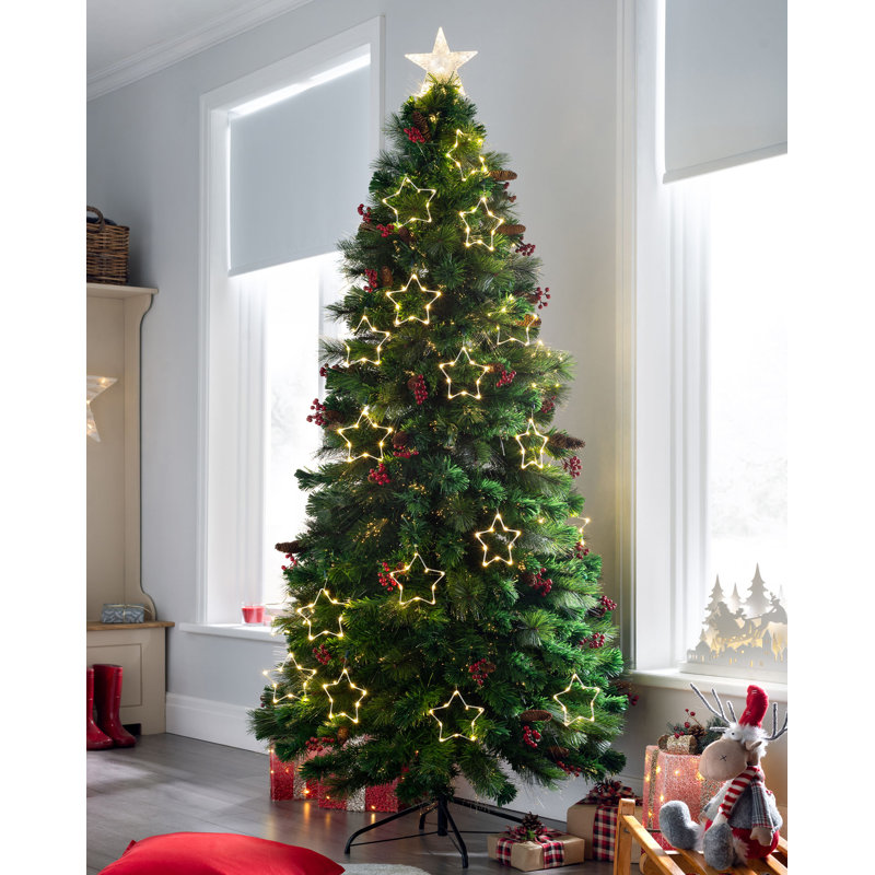 Lighted Artificial Pine Christmas Tree, 6ft H x 2.79ft W x 2.79ft D