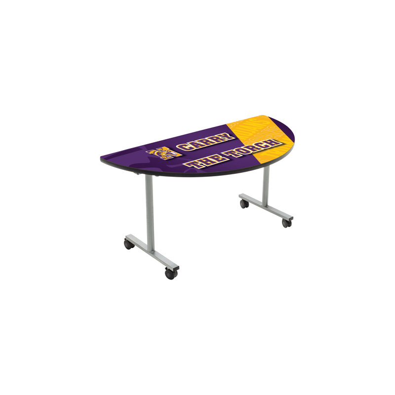 Table mobile inclinable E-Z - Demi-ronde, H 29 po x L 72 po x l 36 po