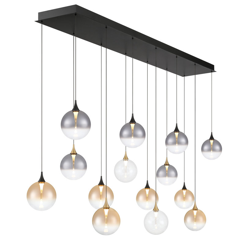 Lustre 14 "72" Iissa, Mélange or / noir